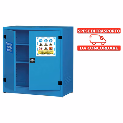 Immagine di Armadio metallico componibile per chimici CARVEL cm 107,5x50x110 colore azzurro (trasporto escluso)