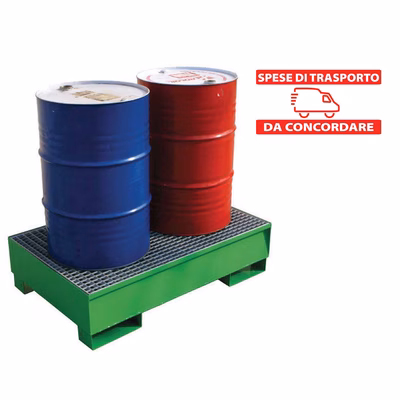 Immagine di Vasca raccolta tenuta stagna per 2 fusti 220l CARVEL VAS02FG cm 134x85x30 verde (trasporto escluso)