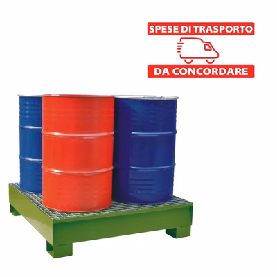 Immagine di Vasca raccolta tenuta stagna per 4 fusti 220l CARVEL VAS04FG cm 134x85x30 verde (trasporto escluso)