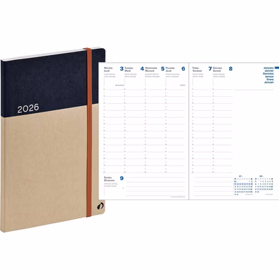 Immagine di Agenda Arrakis settimanale Ministro in carta riciclata 16x24 blu