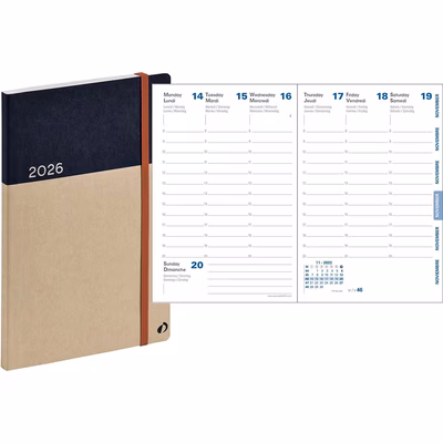 Immagine di Agenda Arrakis settimanale Affari in carta riciclata 10x15 blu