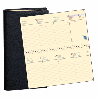 Immagine di Agenda Impala Planital c/spirale 17x8,8 nero