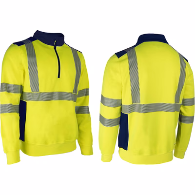 Immagine di Felpa mezza zip COVERGUARD FRISS colore giallo/blu taglia L