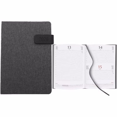 Immagine di Agenda ECO in RPET giornaliera 15x21 colore nero 20+