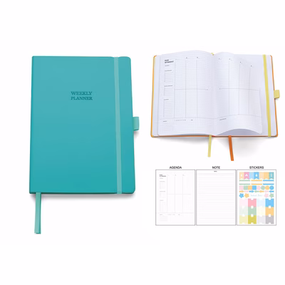 Immagine di Agenda Perpetua con elastico in PU termovirante giornaliera 15x21 tiffany 20+