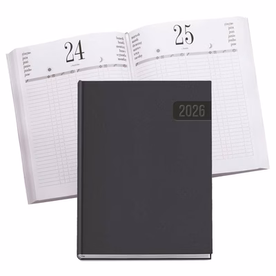 Immagine di Agenda ristorante Flexy Soft giornaliera in PU Termovirante A4 nero 10+