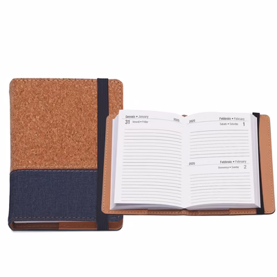Immagine di Agenda portafoglio in sughero giornaliera 9x13 blu 50+