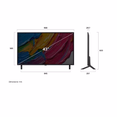 Immagine di Tv 43" 4K (3840x2160) LG ELECTRONICS 43 QNED 80A 4K UHD WEBOS25 PIEDINI LATERALI 43QNED80A6A.API