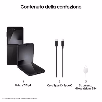 Immagine di Smartphone 256GB SAMSUNG GALAXY Z FLIP7 FE 8+256GB BLACK SM-F761BZKHEUE