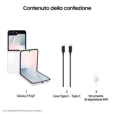 Immagine di Smartphone 128GB SAMSUNG GALAXY Z FLIP7 FE 8+128GB WHITE SM-F761BZWGEUE