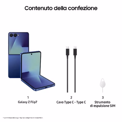 Immagine di Smartphone 512GB SAMSUNG GALAXY Z FLIP7 12+512GB BLUE SHADOW SM-F766BDBHEUE