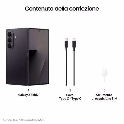 Immagine di Smartphone 256GB SAMSUNG GALAXY Z FOLD7 12+256GB JETBLACK SM-F966BZKBEUE