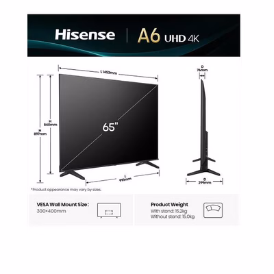 Immagine di Tv 65" 4K (3840x2160) HISENSE 65 A69Q 4K UHD SMART VIDAA 65A69Q