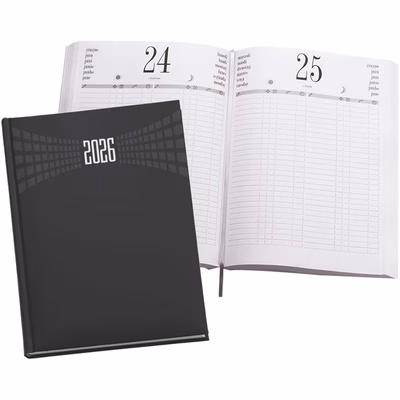 Immagine di Agenda libro prenotazioni giornaliera A4 nero 10+