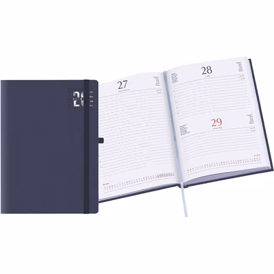 Immagine di Agenda Matra con elastico giornaliera f.to 17x24 blu 20+