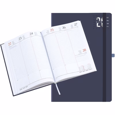 Immagine di Agenda Matra con elastico settimanale f.to 17x24 blu 20+