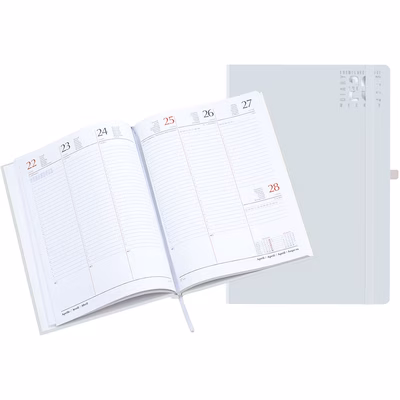 Immagine di Agenda Matra con elastico settimanale f.to 17x24 bianco 20+