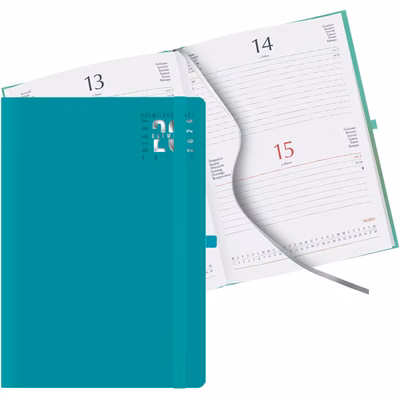 Immagine di Agenda Matra con elastico giornaliera f.to 15x21 verde acqua 20+