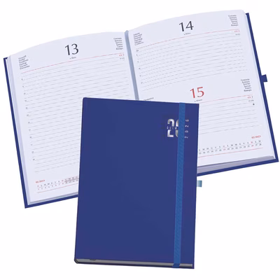 Immagine di Agenda Matra con elastico giornaliera f.to 11x17 blu royal 20+