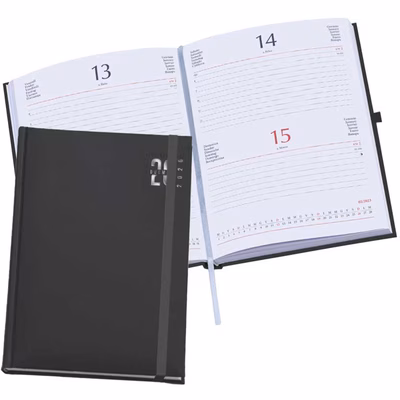 Immagine di Agenda Matra con elastico giornaliera f.to 11x17 nero 20+