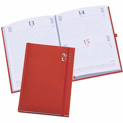 Immagine di Agenda Matra con elastico giornaliera f.to 11x17 rosso 20+