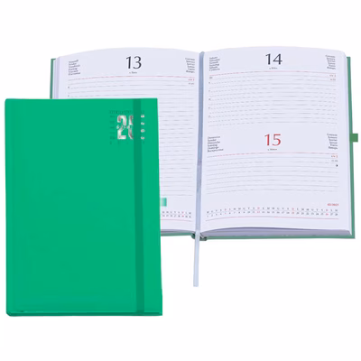 Immagine di Agenda Matra con elastico giornaliera f.to 11x17 verde smeraldo 20+