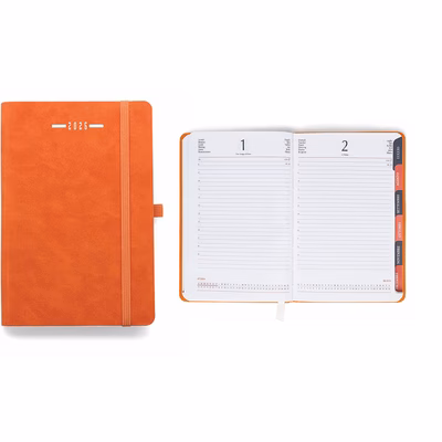 Immagine di Agenda Flexy Soft giornaliera fustellata in PU termovirante 11x17 arancione 20+