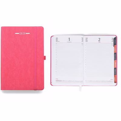 Immagine di Agenda Flexy Soft giornaliera fustellata in PU termovirante 11x17 fucsia 20+