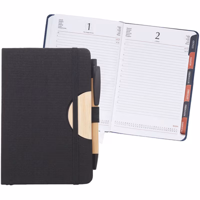 Immagine di Agenda ECO in RPET giornaliera fustellata 11x17 colore nero 20+