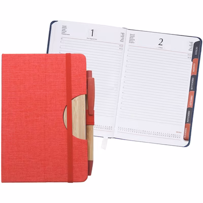 Immagine di Agenda ECO in RPET giornaliera fustellata 11x17 colore rosso 20+