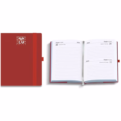 Immagine di Agenda/taccuino in Matra tascabile giornaliera 9x13 rosso 20+
