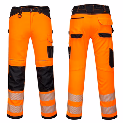 Immagine di Pantalone alta visibilità estivo PW3 PORTWEST PW303 colore arancione/nero taglia 44