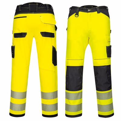 Immagine di Pantalone alta visibilità estivo PW3 PORTWEST PW303 colore giallo/nero taglia 64