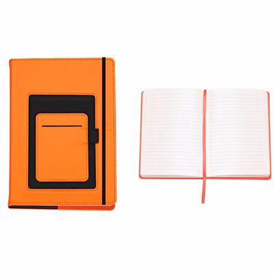 Immagine di Block notes con tasca portacellulare 100ff A5 arancione 30+