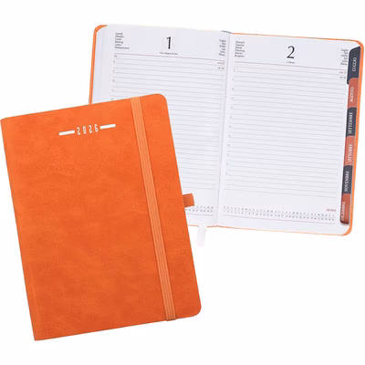 Immagine di Agenda Flexy Soft giornaliera fustellata in PU termovirante 15x21 arancione 20+