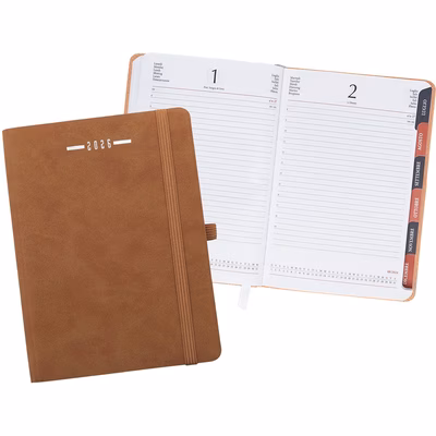 Immagine di Agenda Flexy Soft giornaliera fustellata in PU termovirante 15x21 cuoio 20+