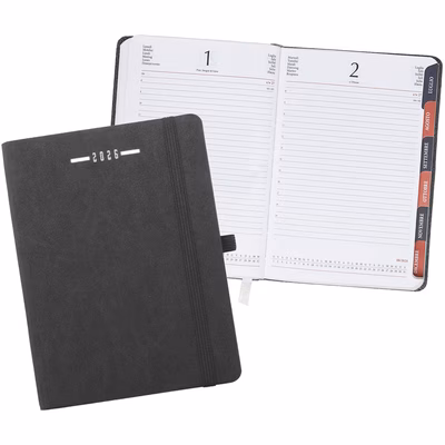 Immagine di Agenda Flexy Soft giornaliera fustellata in PU termovirante 15x21 nero 20+