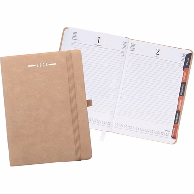 Immagine di Agenda Flexy Soft giornaliera fustellata in PU termovirante 15x21 sabbia 20+