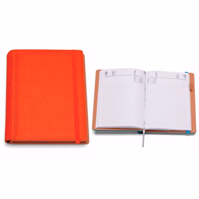 Immagine di Agenda portafoglio con elastico giornaliera 17x24 arancione 30+