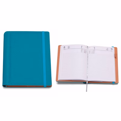 Immagine di Agenda portafoglio con elastico giornaliera 17x24 turchese 30+