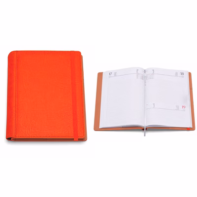 Immagine di Agenda portafoglio con elastico giornaliera 15x21 arancione 30+