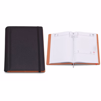 Immagine di Agenda portafoglio con elastico giornaliera 15x21 nero 30+