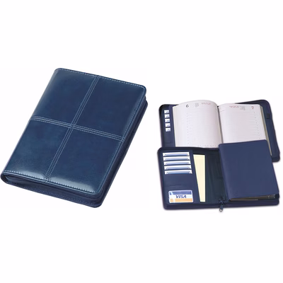 Immagine di Agenda a borsello in similpelle giornaliera 15x21 blu 20+
