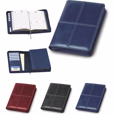 Immagine di Agenda a borsello in similpelle giornaliera 15x21 nero 20+