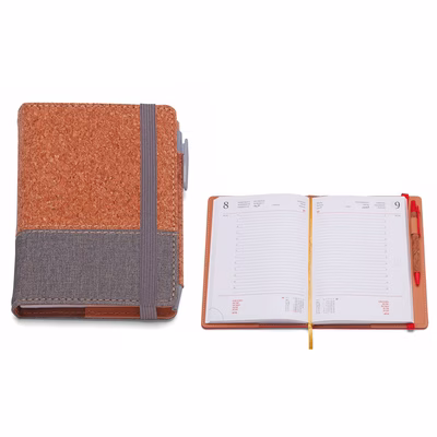 Immagine di Agenda portafoglio in sughero giornaliera 15x21 grigio 30+