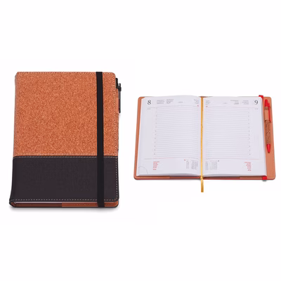 Immagine di Agenda portafoglio in sughero giornaliera 15x21 nero 30+