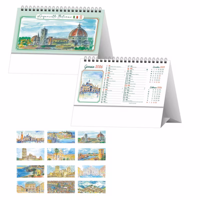 Immagine di Calendario da tavolo 19x14,5 Città d'Italia Acquerello 100+