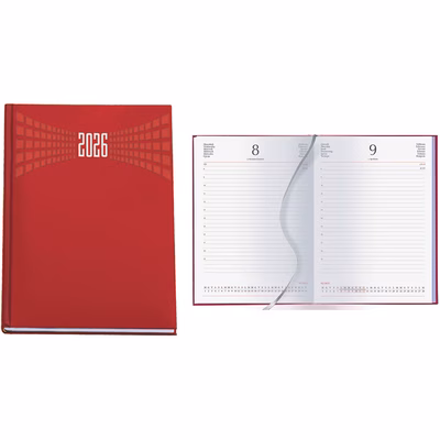 Immagine di Agenda giornaliera s/d separati f.to17x24 rosso 20+