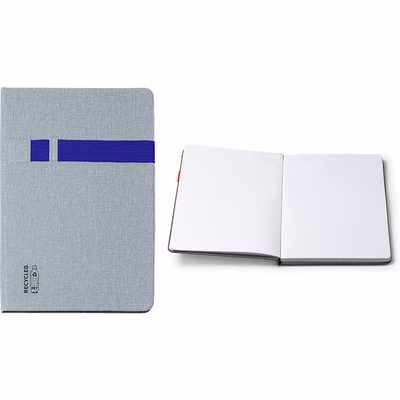 Immagine di Block notes Evan in RPET con inserto elastico 80ff A5 blu 50+