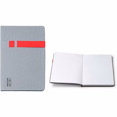 Immagine di Block notes Evan in RPET con inserto elastico 80ff A5 rosso 50+